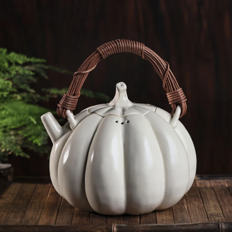 【宽窄】白釉大号-半斋-南瓜壶（半斋S0333）