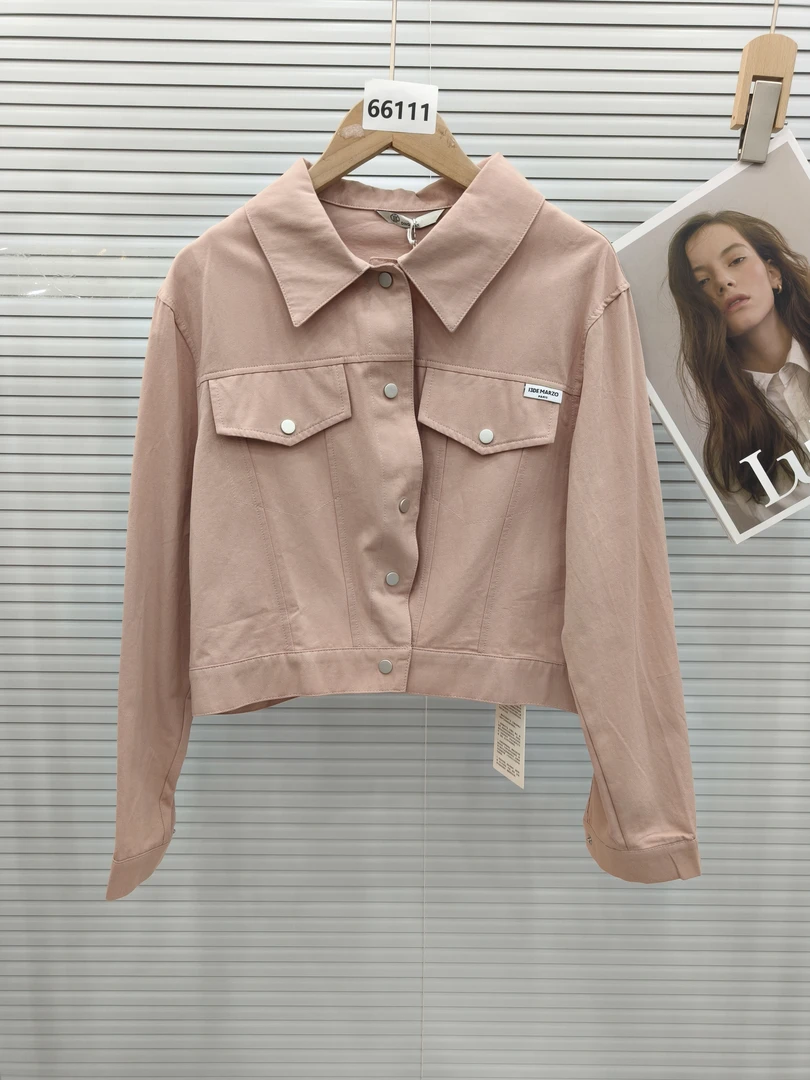 66111樱花粉#小个子短款纯色衬衫夹克外套