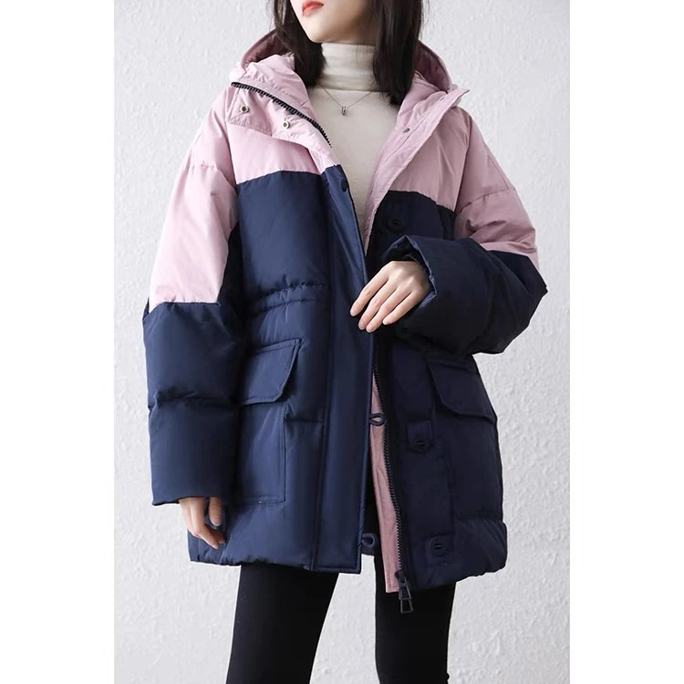 【CB-J档口】2024新款拼接撞色宽松百搭羽绒服外套221169