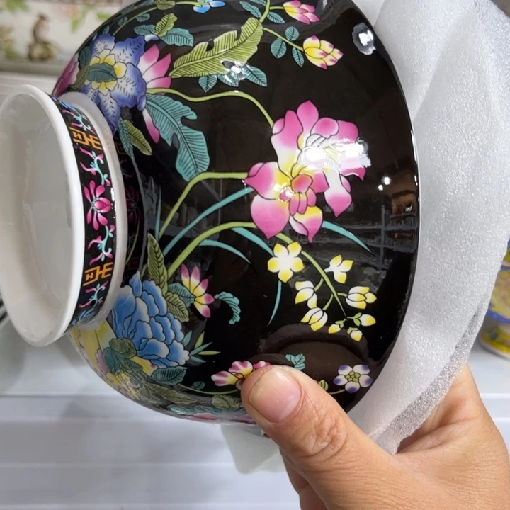 骨瓷珐琅彩六寸面碗两个微瑕