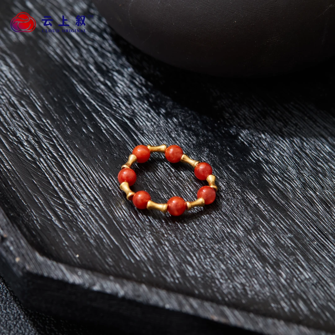 【云上叙】22 QJDXYGD005075-A 18K金南红戒圈-多样性发一件