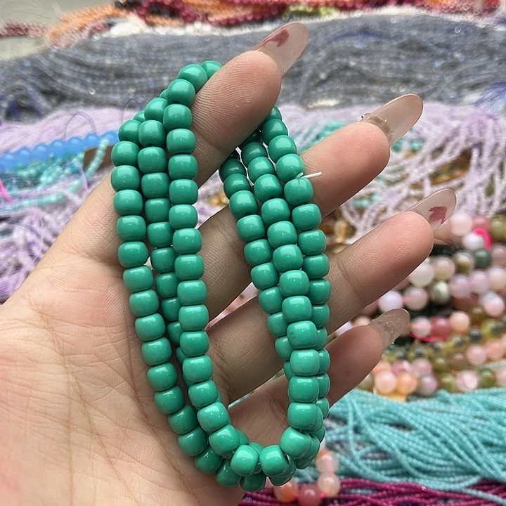 玛瑙/玉髓珠宝半成品未镶嵌7mm左右蓝松老型珠108颗