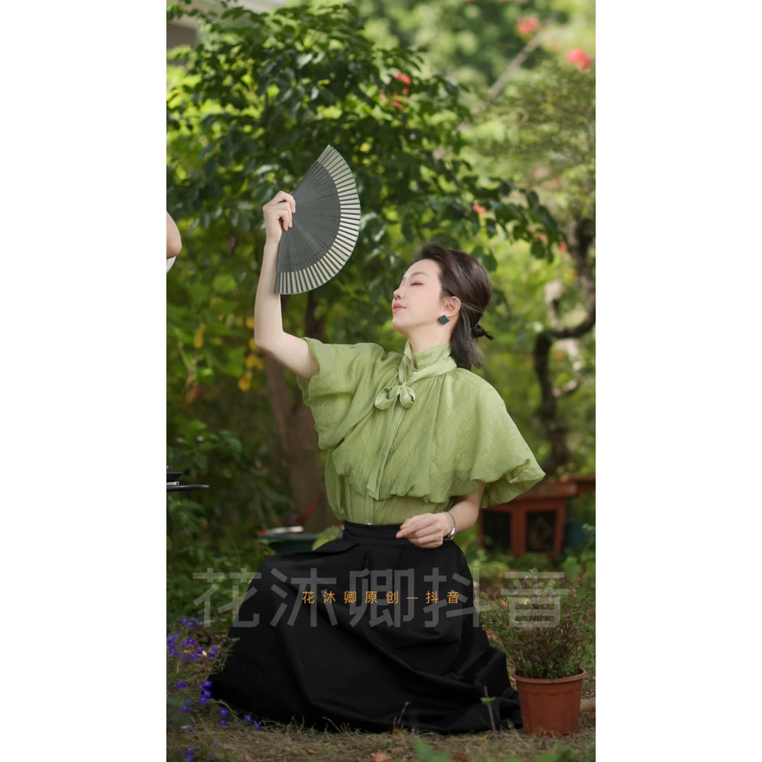 {花蕾原创}原创设计气质斗篷小翻领无袖衬衫