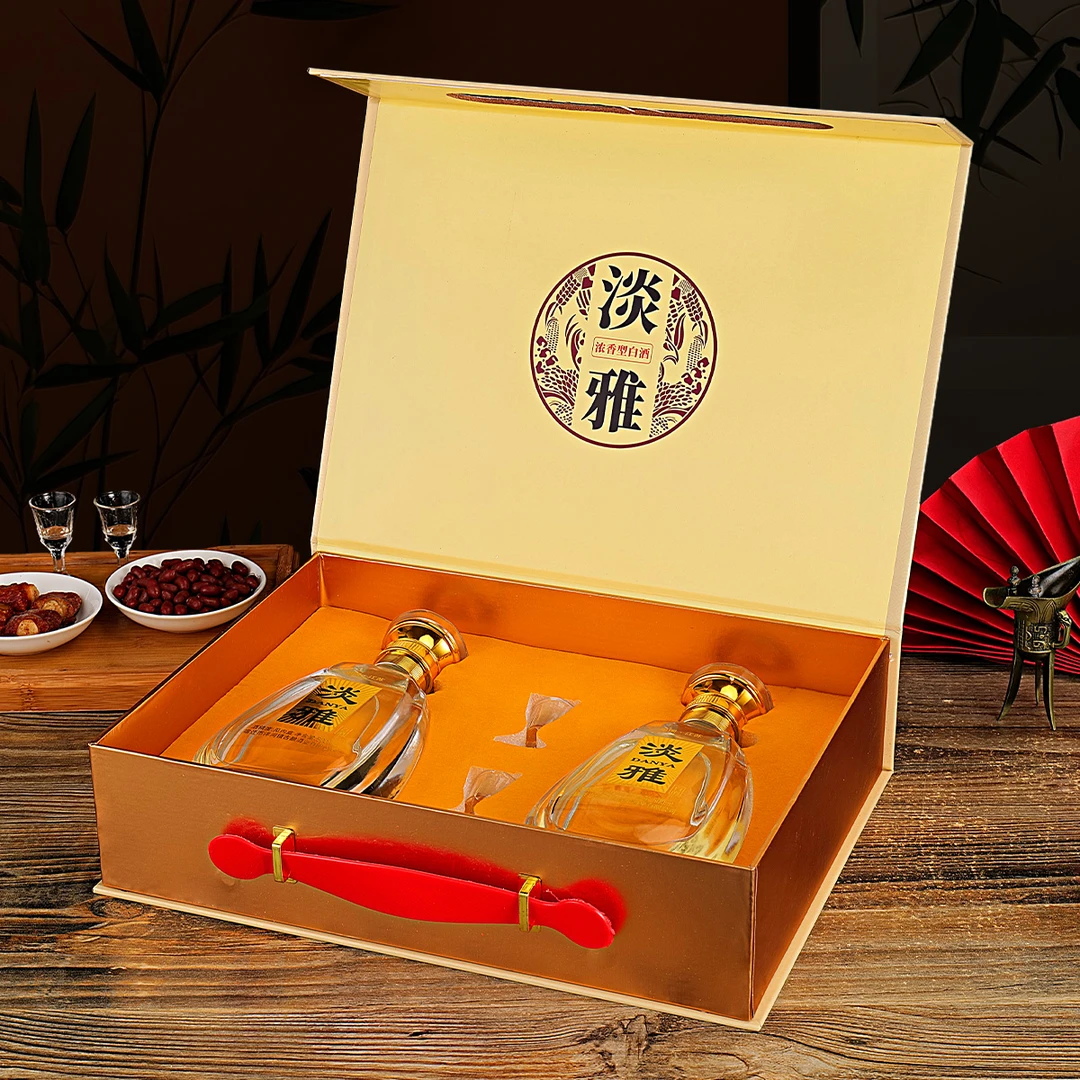 告辞淡雅白酒浓香型粮食酒42/52度500ml×2瓶礼盒装礼品酒52度500