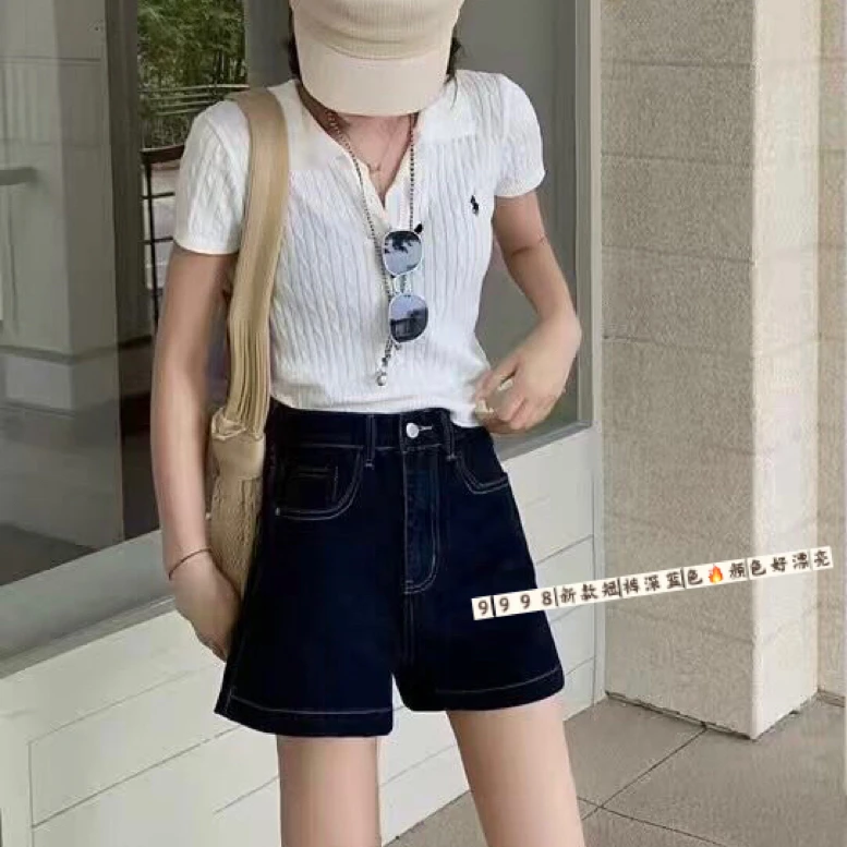【凌子高定】2025夏季新款高腰薄款复古休闲百搭无弹软牛仔裤短裤女