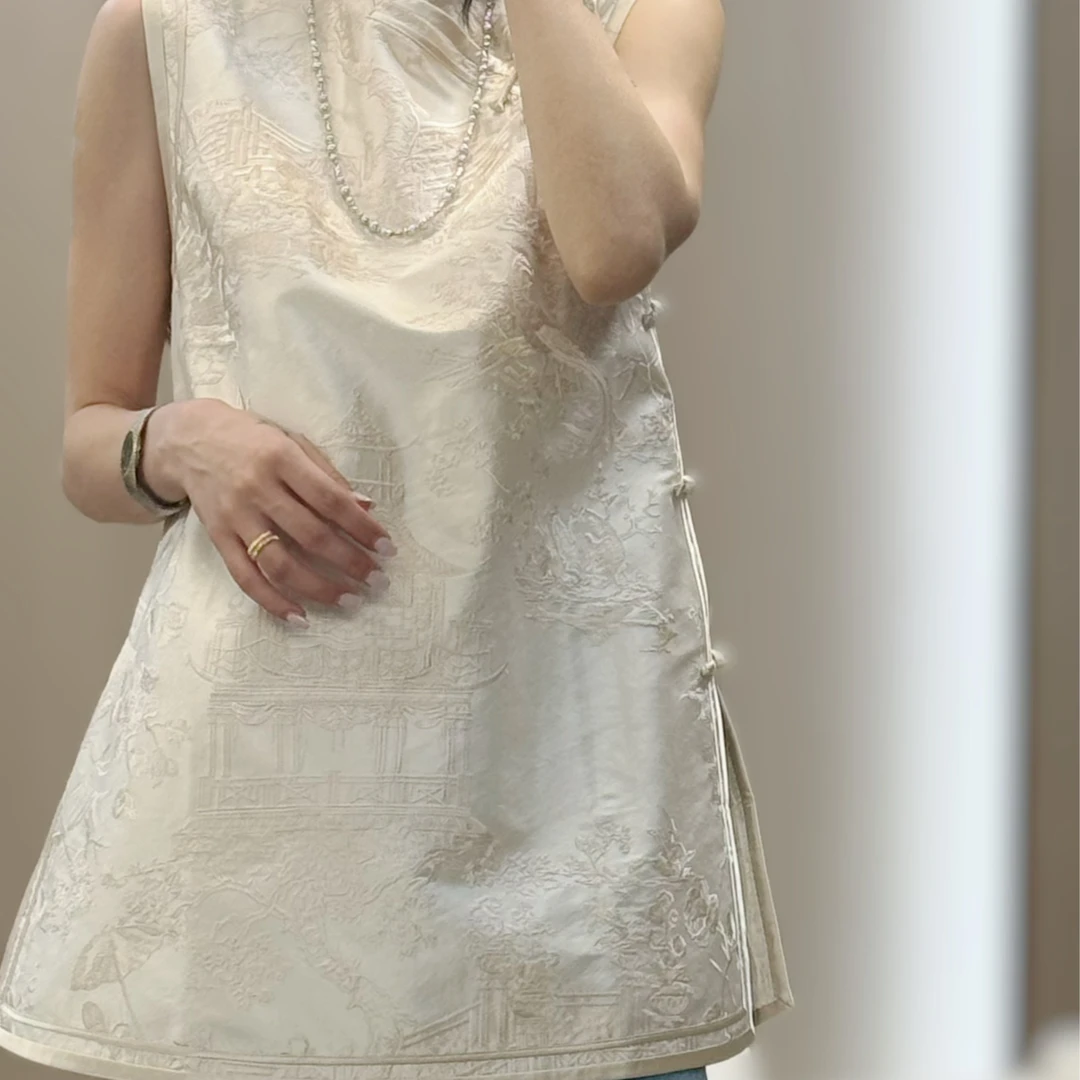 山.尔【宿辞】双宫丝桑蚕丝新中式复古上衣新中式斜襟