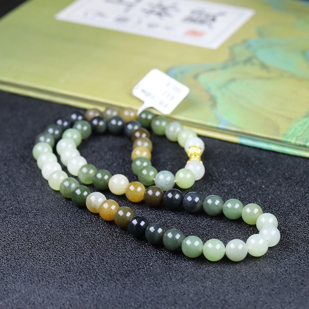 120604和田玉多宝圆珠项链