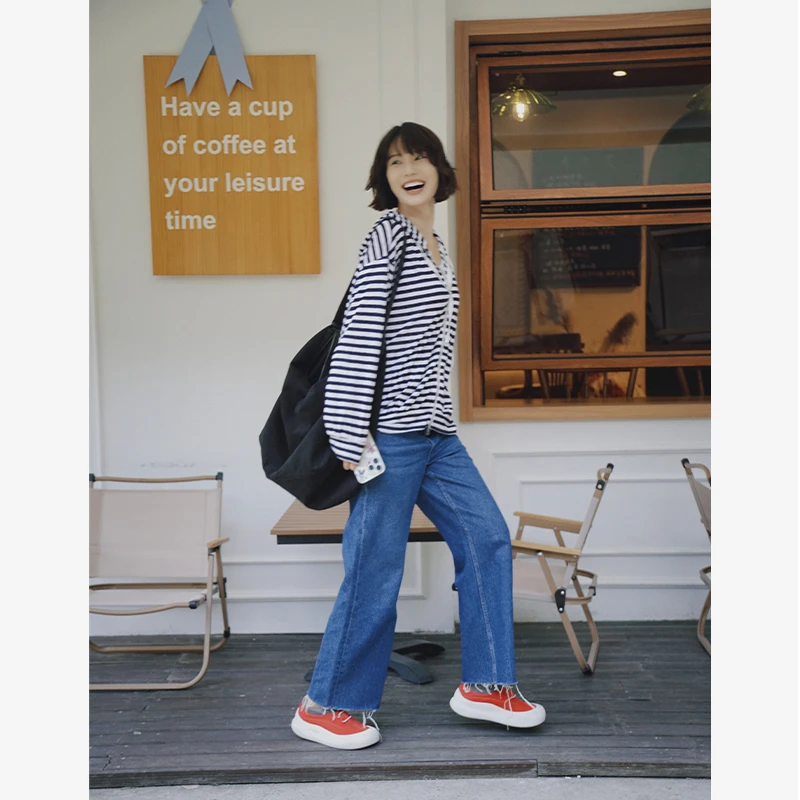 NorthMing fish「出游日志」休闲时髦 松弛舒适经典条纹显瘦开衫