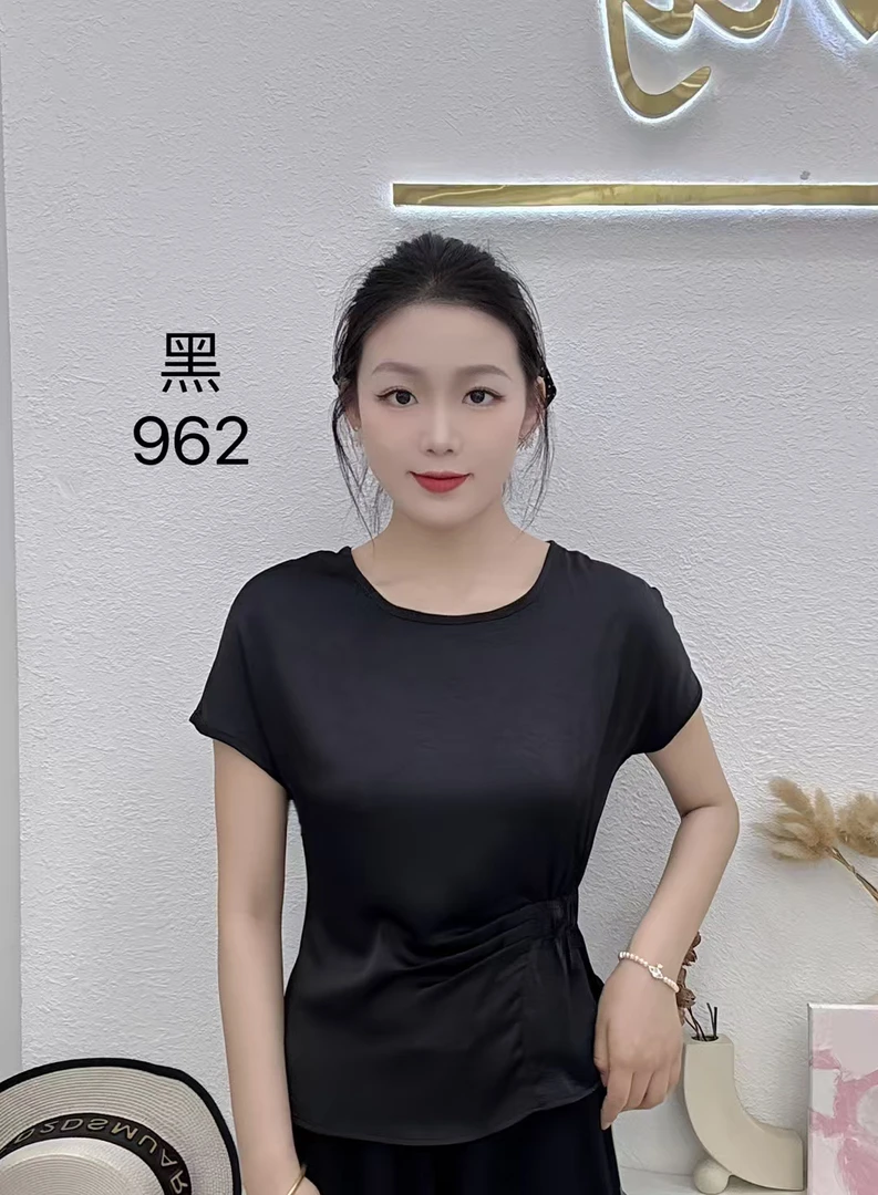 衬衫常规套头修身圆领常规款不规则气质半袖成人打底夏季显瘦