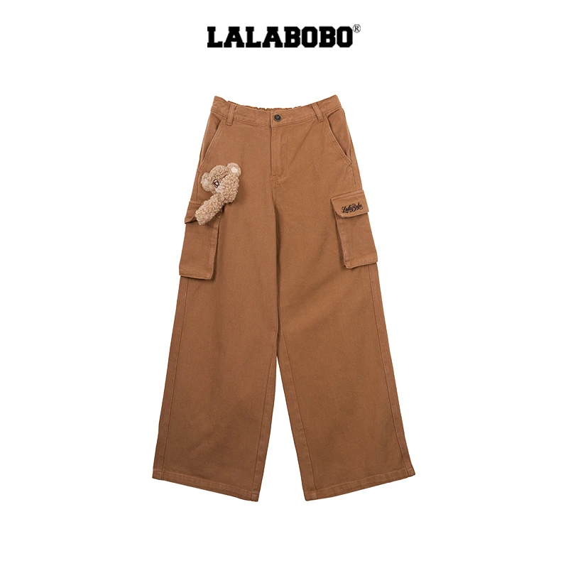 武汉LALABOBO2025蛇年新款宽松休闲时尚小熊印花休闲裤RBEA-ZC13