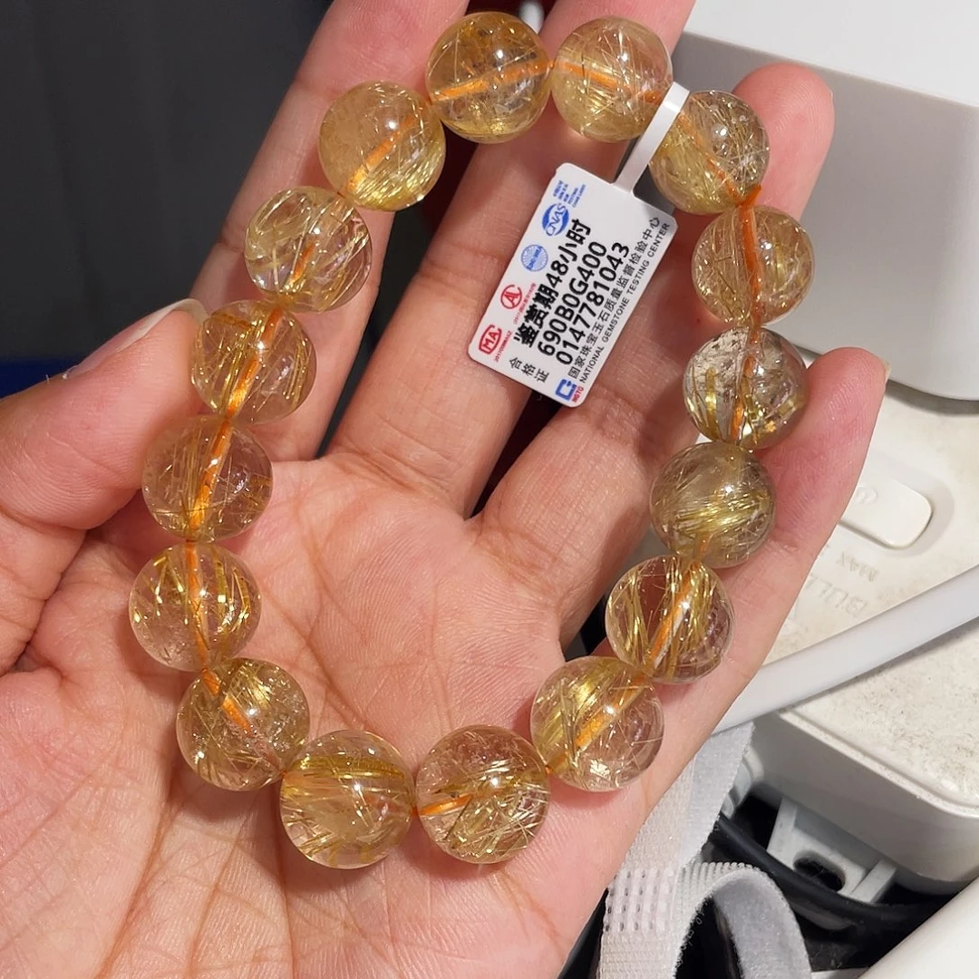 未镶嵌手链发晶烟花钛晶13.6m