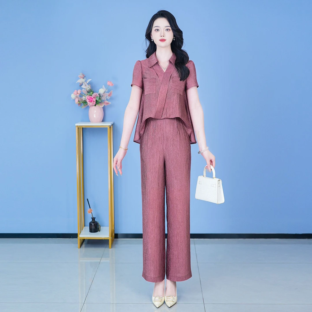 【SJYH1365】夏季新款套装裙两件套时尚优雅减龄洋气裙套装