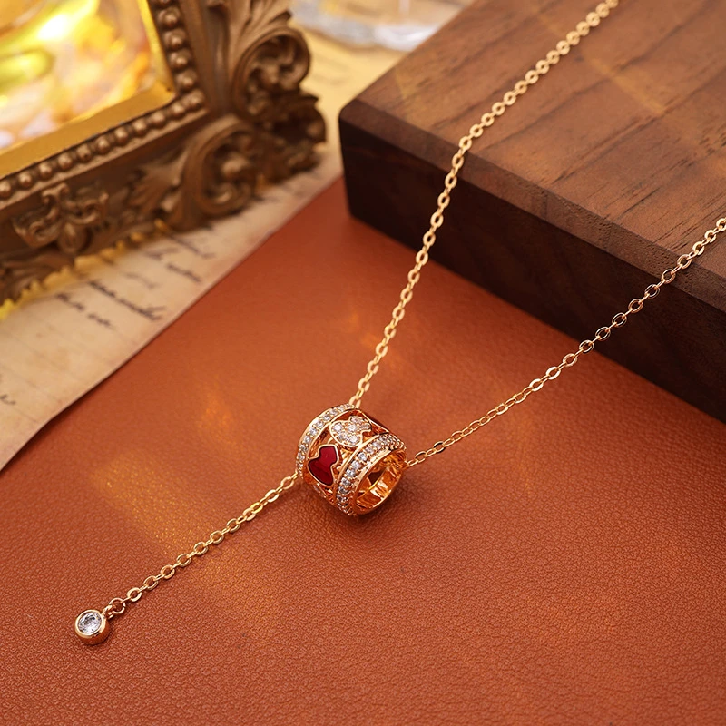 铜合金锆石吊坠 12.锆石滴油葫芦吊坠项链百搭高级感时尚锁骨链