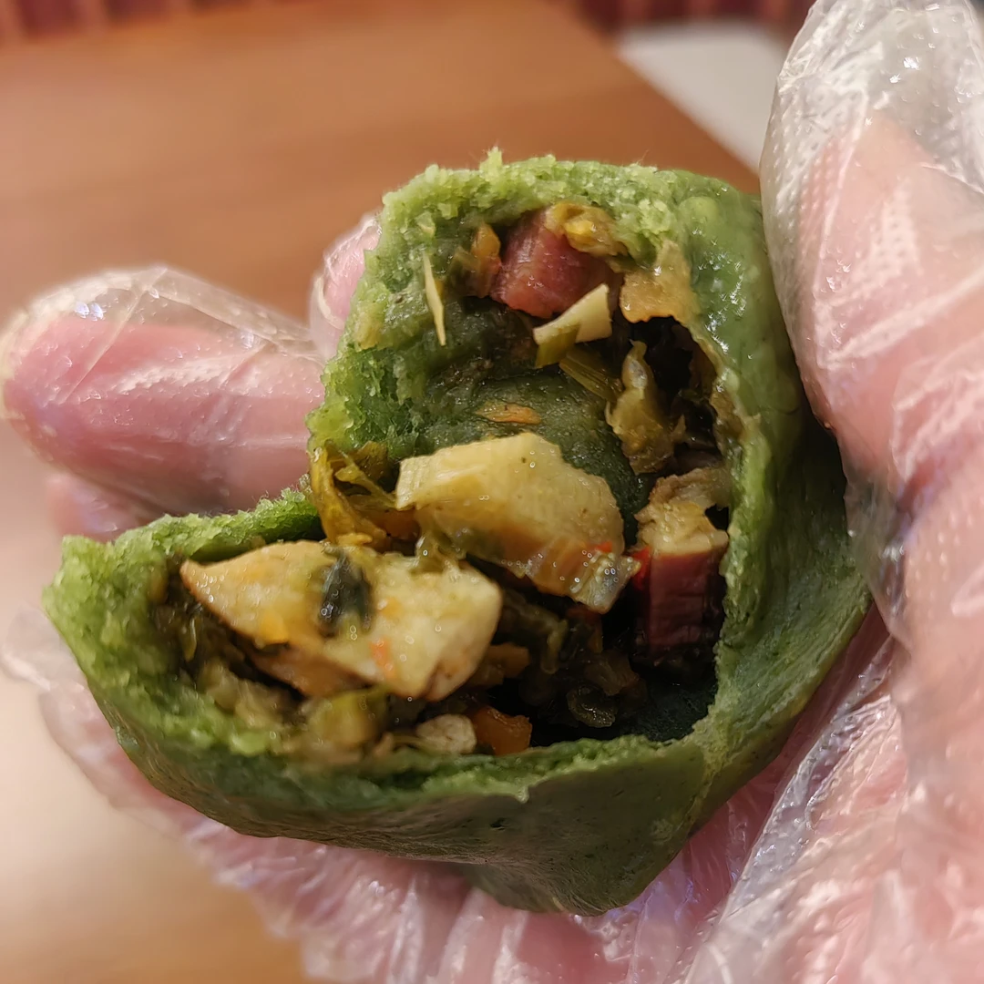 腌菜腊肉馅艾米果清明果（10个）