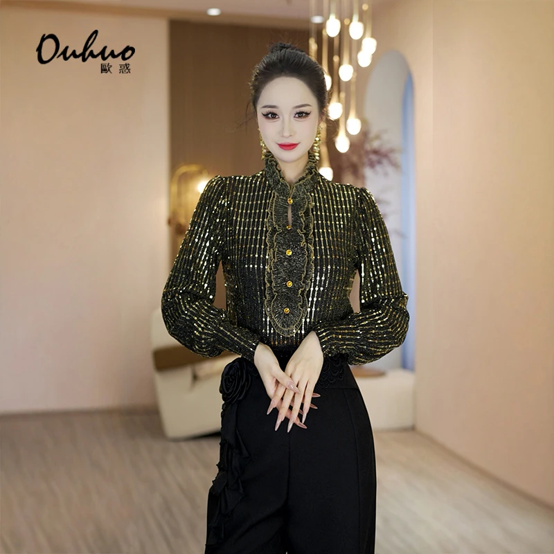 【苏苏现货】高端气质打底衬衫高贵上档次高档打底衫OHSHG12054