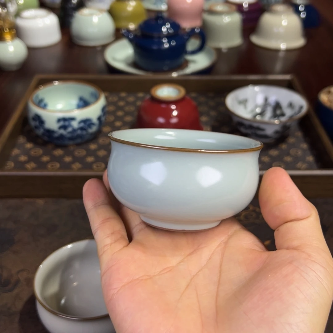 布***斯天青炉式杯开片单杯