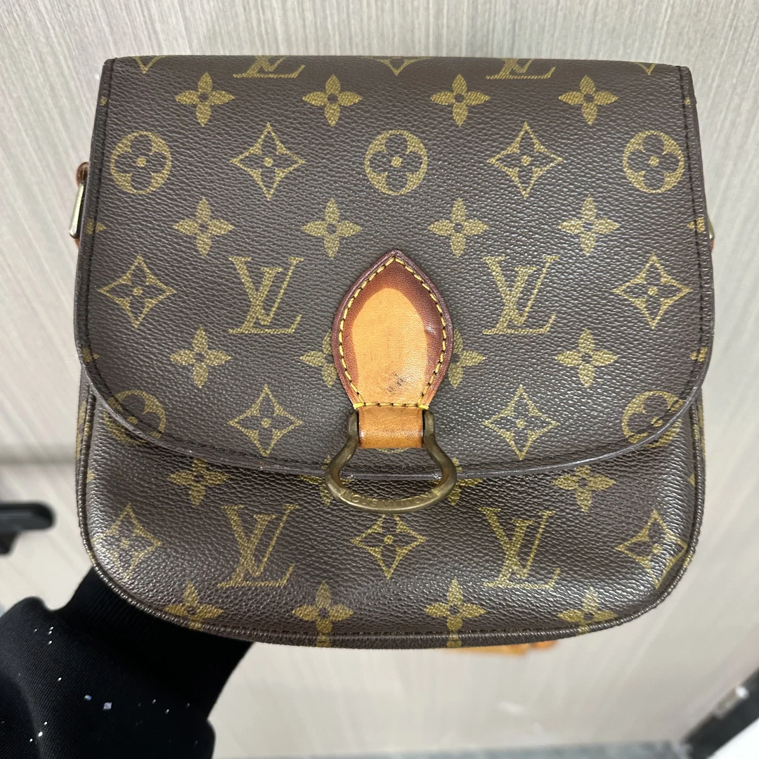 95新 LouisVuitton/路易威登 中古老花马鞍斜跨肩带包