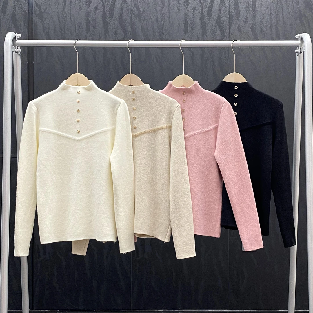 2024冬季爆款韩版修身显瘦百搭长袖t恤女时尚休闲打底衫上衣0081
