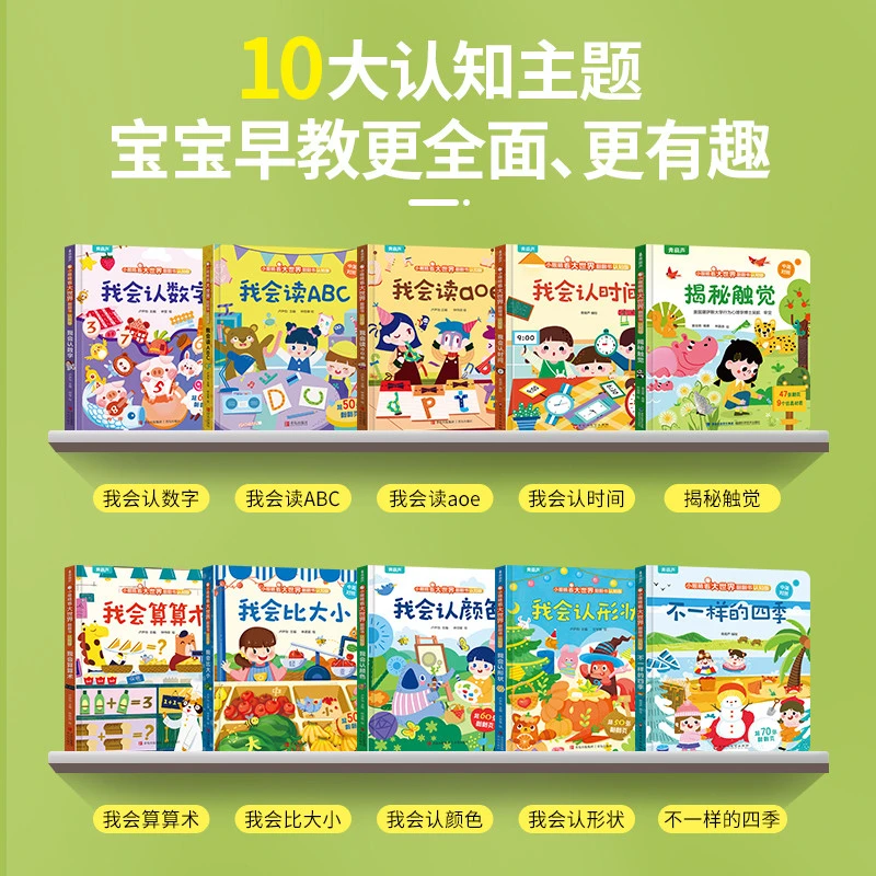 青葫芦小眼睛看大世界认知版早教启蒙认知翻翻书1-4岁幼儿绘本全