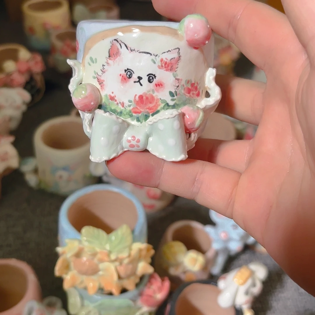 老梧家的手工陶瓷多肉花盆