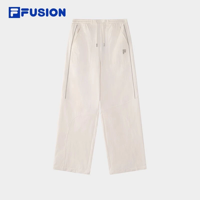 FUSION斐乐梭织长裤女新款时尚休闲直筒宽松裤&T11W515802F