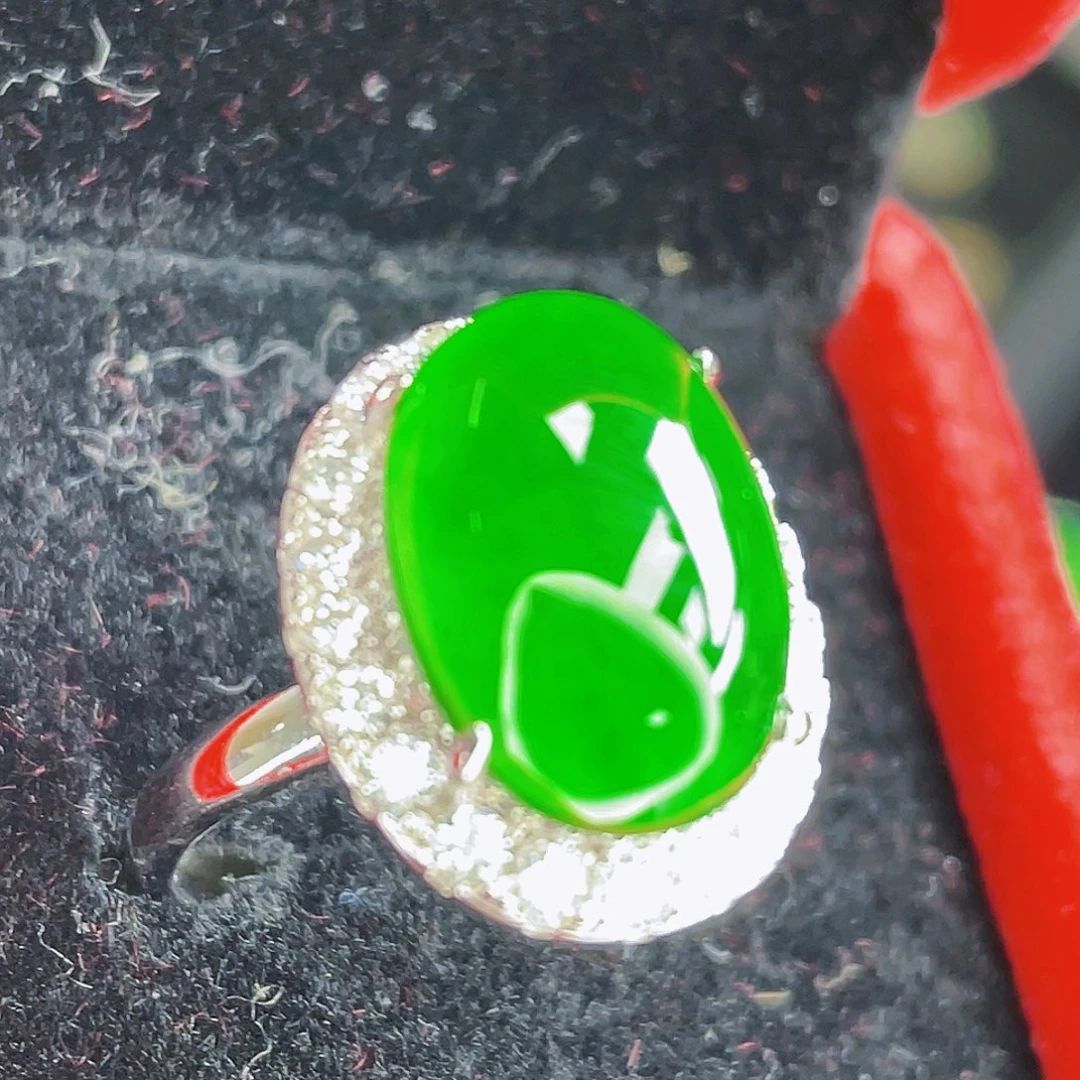 翡翠吊坠(不含链)银S925镶嵌