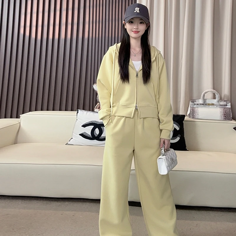 2025秋季显瘦收腰百搭穿搭休闲卫衣套装新款高级运动套装