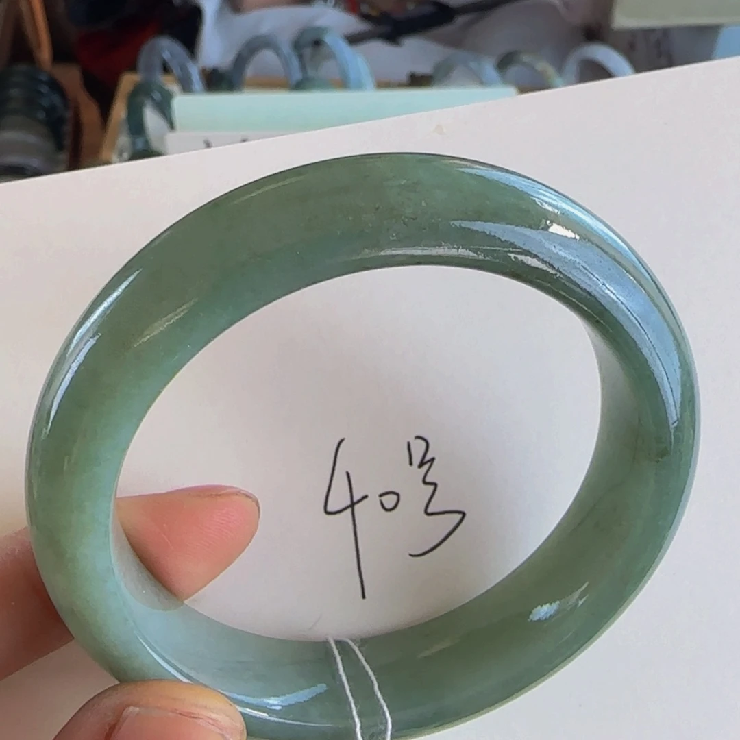 翡翠手镯未镶嵌老坑54.7圈老蓝水