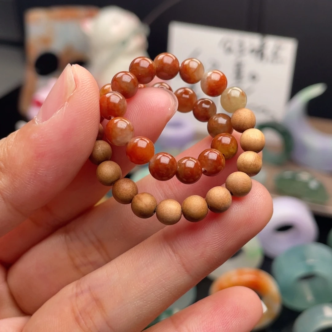 定制翡翠未镶嵌  秋意浓手盘串