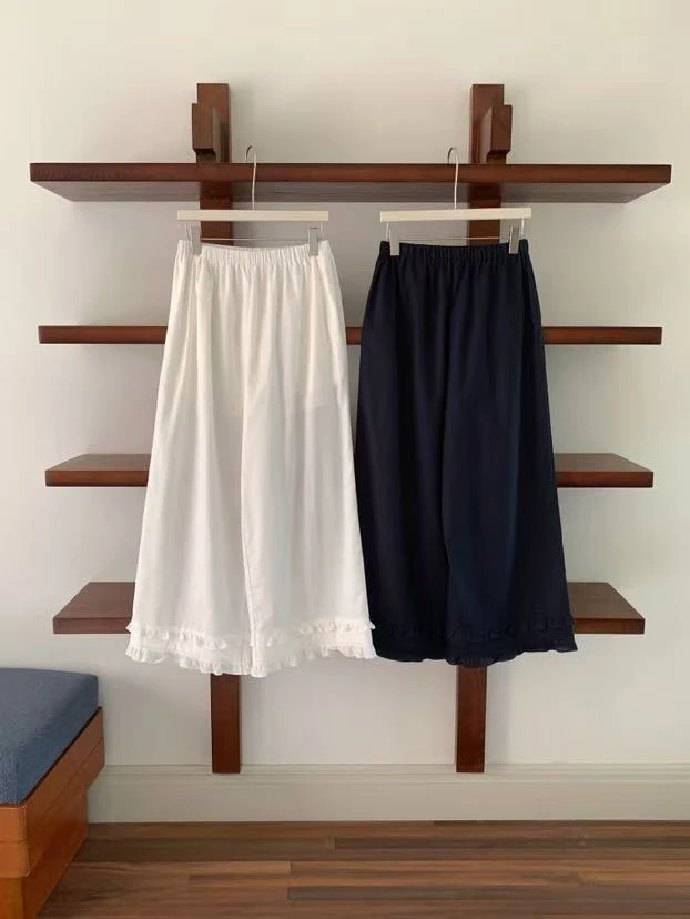 lovely@s9073 韩系简约百搭花边显瘦休闲裤 3-19