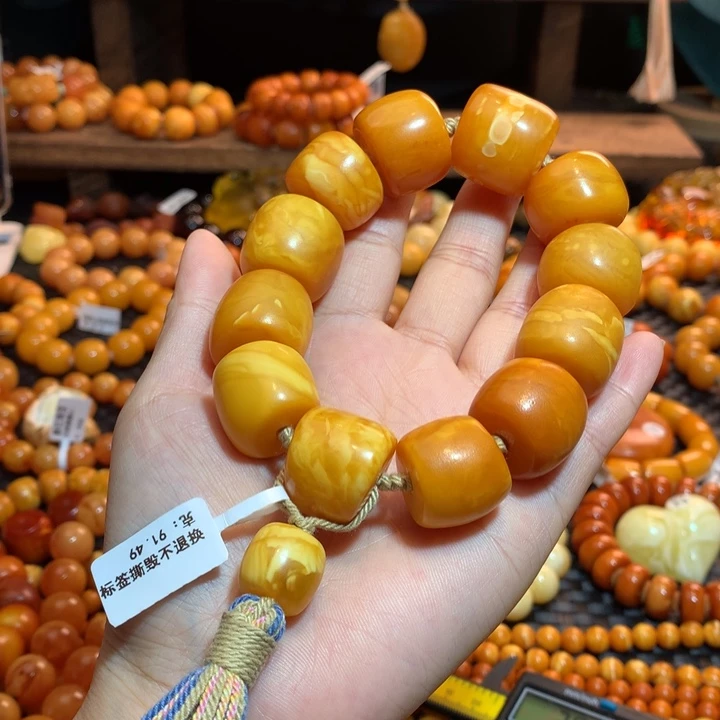 蜜蜡未镶嵌手链蜜蜡手串