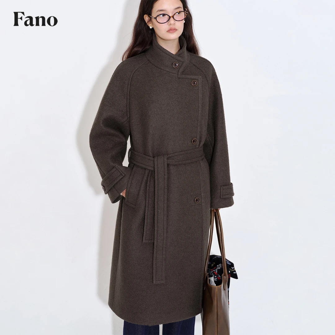 10.8上新 row感长期主义“75羊毛呢 分割线”长款毛呢外套FQ25W155