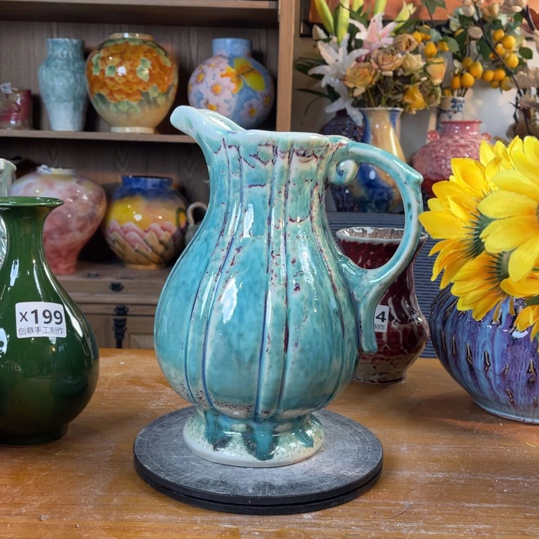 摆件陶瓷花瓶高27口7