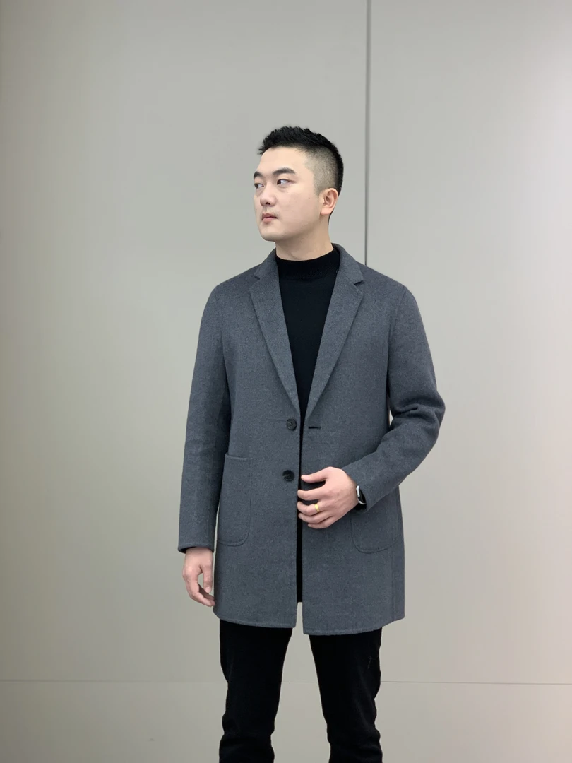 T&X/梯形男士中长款双面羊毛大衣百搭外套（没有内胆）