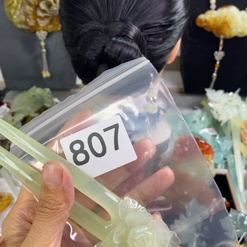 【闪购商品】岫玉发饰未镶嵌兰*娇