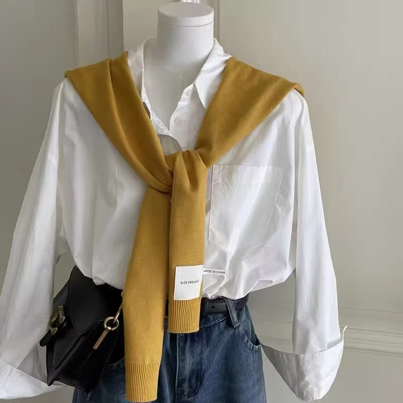 秋冬高级感网红小披肩百搭薄款针织护颈春夏空调房配衬衫搭肩坎肩