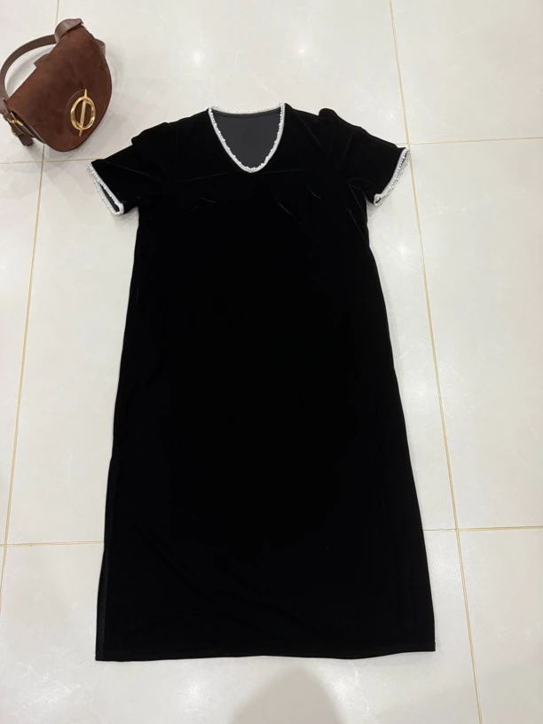 丹丹➕原创设计丝绒重工显瘦百搭连衣裙