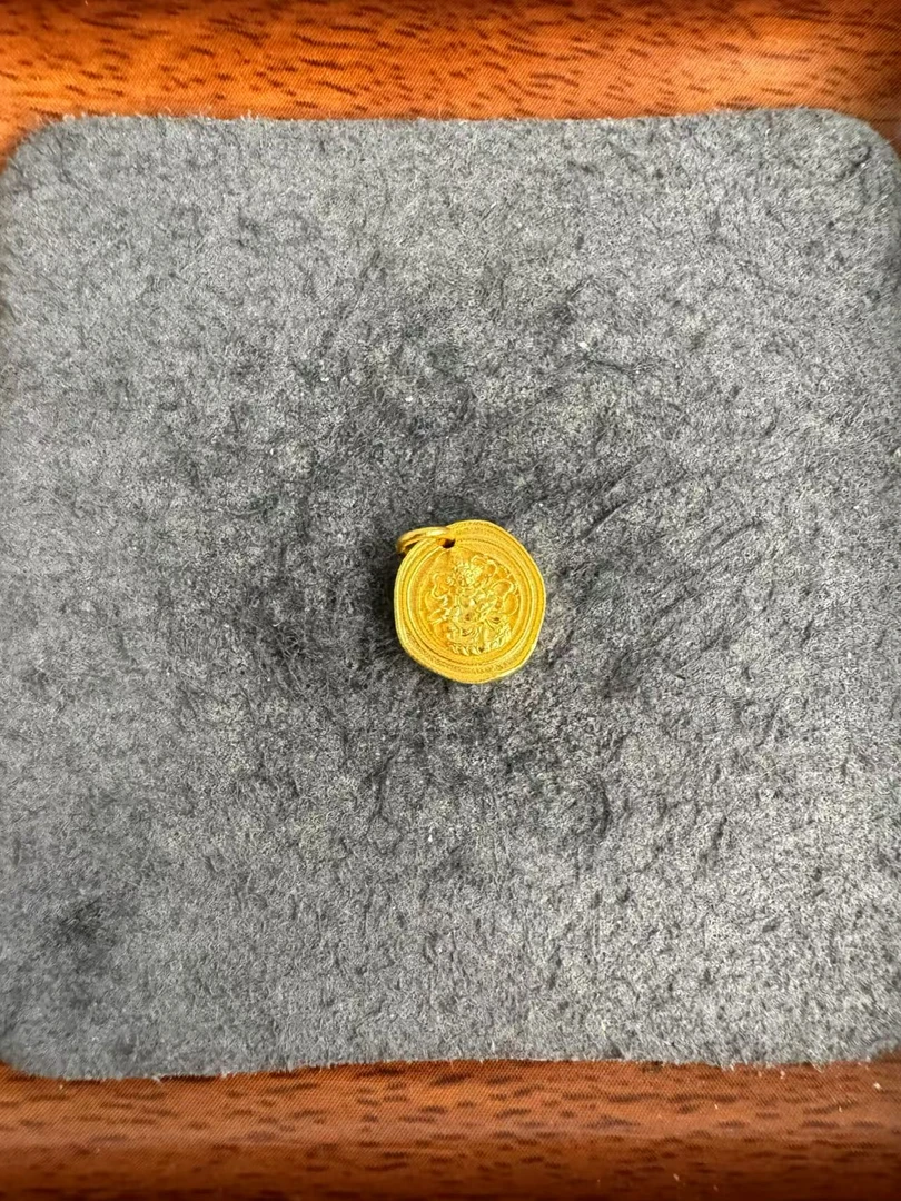 足金999 古法工艺黄财神吊坠