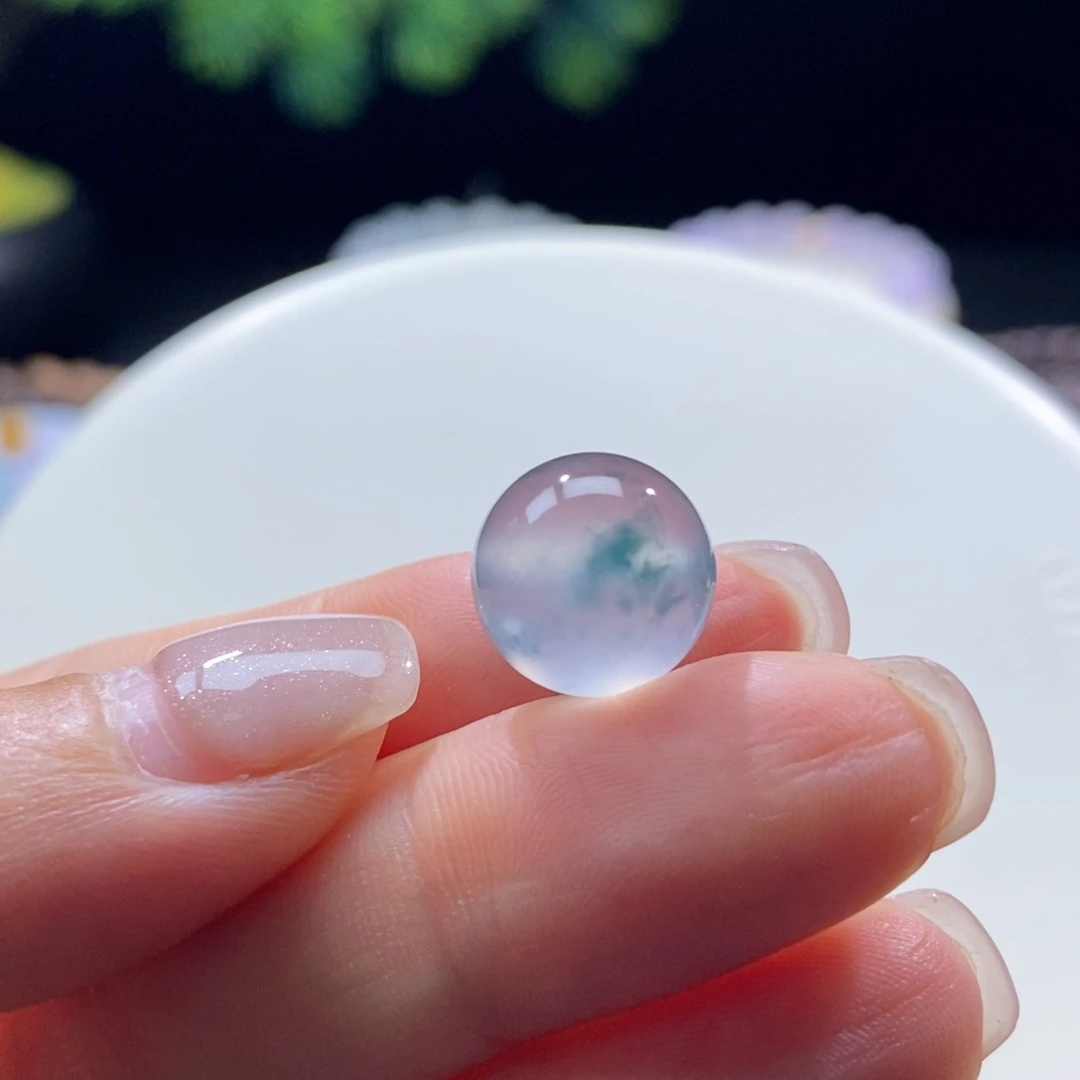 颈饰未镶嵌翡翠冰飘蓝花卡12.3mm