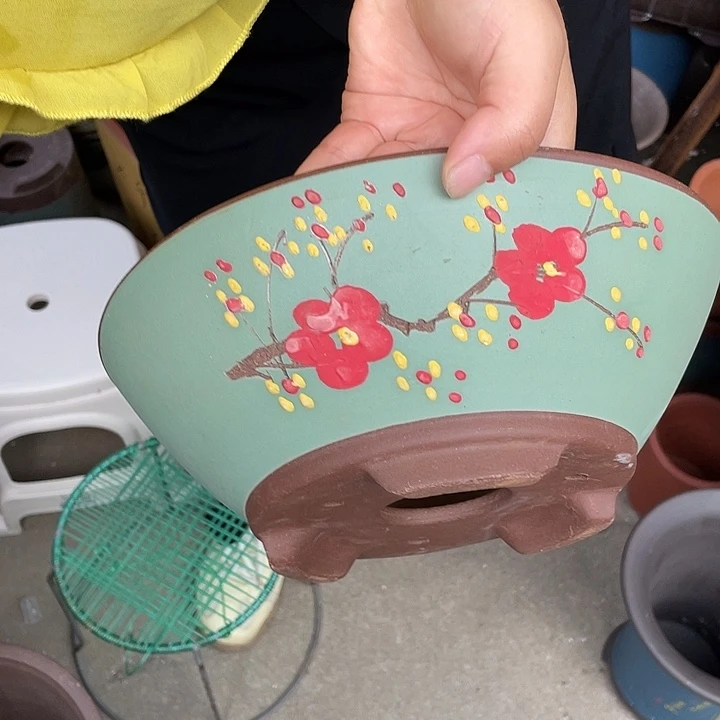 绿斗盆点菜小号花盆紫砂花盆