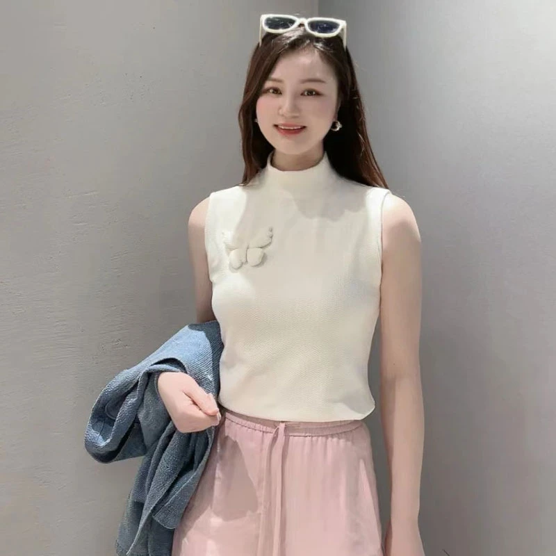【商场同款】夏季新款百搭肌理感蝴蝶设计无袖T恤530033