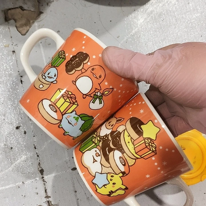 瓷片卡通马克杯一对