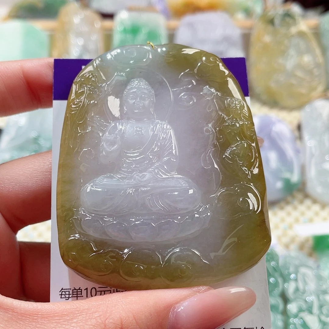 翡翠未镶嵌颈饰阿弥陀佛