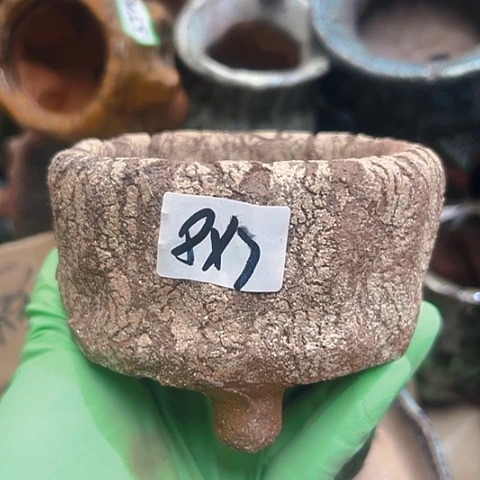 红陶粗陶花盆手工