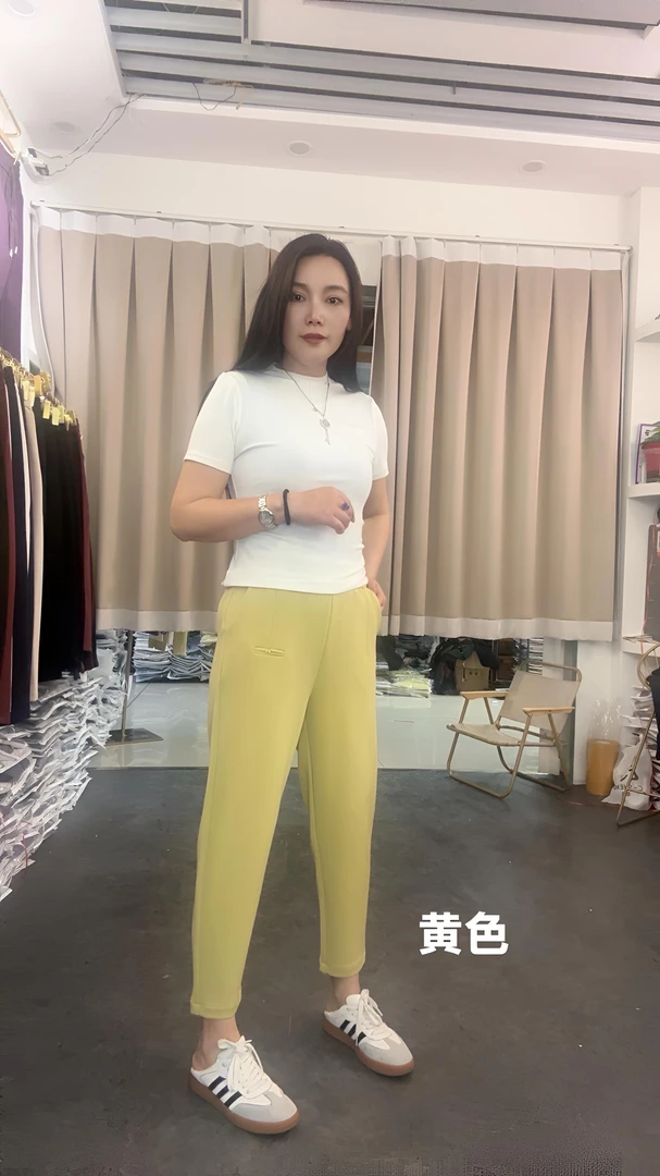 2025春夏季2515款显瘦百搭休闲裤高腰弹力薄款透气小脚哈伦裤女