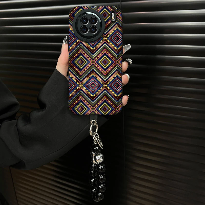 适用于【vivox90pro】复古菱格花纹ins风小羊皮创意网红手机壳女款