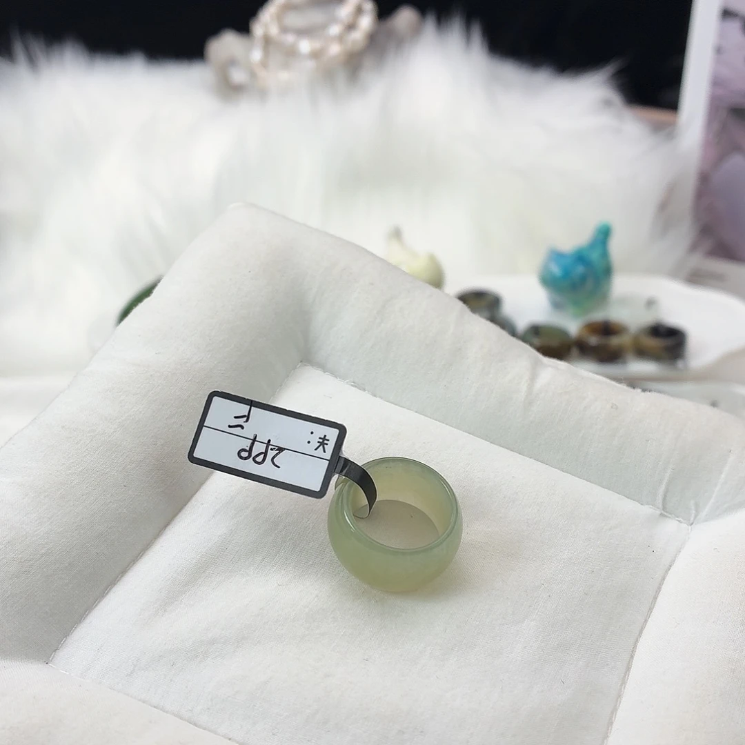 和田玉未镶嵌戒指L27翠青轮胎直径15.8不退换