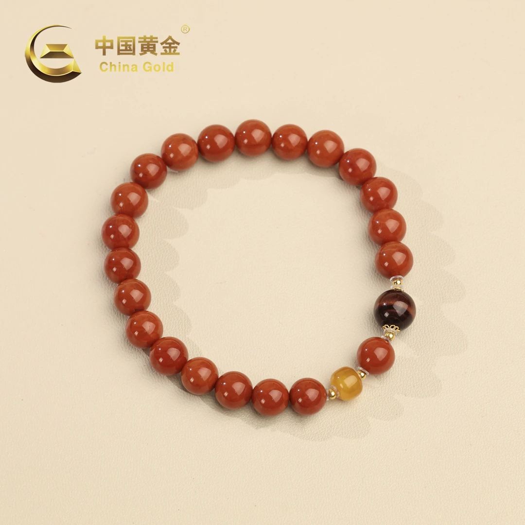 【中国黄金】睿诚 | 南红*手串*18k金镶嵌-S3956-Y