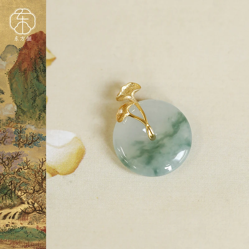 东方俪DOFUNLY【悦安】翡翠18K金平安扣设计款吊坠FCDZ雅韵