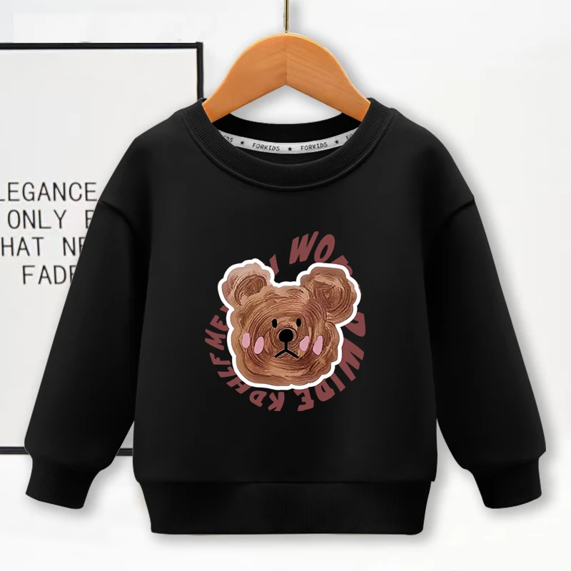 儿童春秋新款圆领套头卫衣男童女童休闲长袖外穿上衣卡通童装